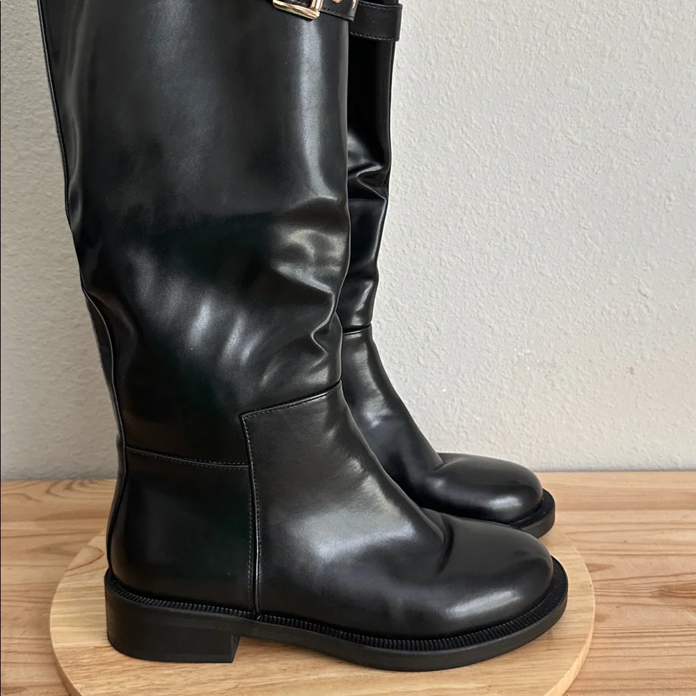 Torgeis Womens Antonella Block Heel Riding Boots